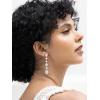 imageSWEETV Long Wedding Bridal Earrings for Brides Bridesmaids 925 Sterling Silver Post Cubic Zirconia Drop Dangle Earrings for Women Prom Mothers Day GiftsSilver