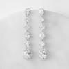 imageSWEETV Long Wedding Bridal Earrings for Brides Bridesmaids 925 Sterling Silver Post Cubic Zirconia Drop Dangle Earrings for Women Prom Mothers Day GiftsSilver