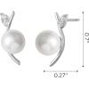 imageSWEETV Minimalist Pearl Drop Dangle Earrings for Women Elegant Wedding Bridal Stud Earrings for Brides BridesmaidsProm Jewelry GiftsStyle1Silver
