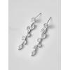 imageSWEETV Vine Wedding Earrings for Brides Bridesmaids Earrings Gifts Leaf Bridal Drop Earrings Silver Cubic Zirconia Dangling Earrings for Prom Formal PartyStyle4Silver