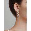 imageSWEETV Vine Wedding Earrings for Brides Bridesmaids Earrings Gifts Leaf Bridal Drop Earrings Silver Cubic Zirconia Dangling Earrings for Prom Formal PartyStyle4Silver