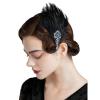 imageSWEETV 1920s Flapper Headband Roaring 20s Great Gatsby Headpiece Rhinestone Hair Clip Hair Accessories for WomenF05 Navy Blue