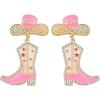 Boot earrings-Pink