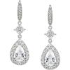 imageSWEETV Cubic Zirconia Teardrop Wedding Earrings for Brides Bridesmaids Rhinestone Bridal Earrings Crystal Drop Dangle Earrings for Women Prom Party