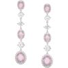 imageSWEETV Long Wedding Bridal Earrings for Brides Bridesmaids 925 Sterling Silver Post Cubic Zirconia Drop Dangle Earrings for Women Prom Mothers Day GiftsPink