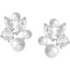 imageSWEETV Pearl Wedding Earrings for Brides Bridesmaids Bridal Pearl Cluster Earrings Cubic Zirconia Pearl Drop Stud Earrigs for Women Formal Jewelry Mothers Day GiftsPearl Earrings7Silver