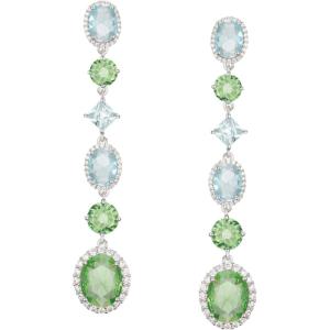 imageSWEETV Long Wedding Bridal Earrings for Brides Bridesmaids 925 Sterling Silver Post Cubic Zirconia Drop Dangle Earrings for Women Prom Mothers Day GiftsGreen