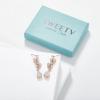 imageSWEEETV Bridal Wedding Earrings for Brides BridesmaidesMarquise Teardrop Earrings for Women Cubic Zirconia Drop and Dangle Earrings for Prom or PageantJewelryRose Gold