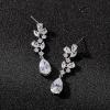 imageSWEEETV Bridal Wedding Earrings for Brides BridesmaidesMarquise Teardrop Earrings for Women Cubic Zirconia Drop and Dangle Earrings for Prom or PageantJewelrySilver