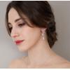 imageSWEEETV Bridal Wedding Earrings for Brides BridesmaidesMarquise Teardrop Earrings for Women Cubic Zirconia Drop and Dangle Earrings for Prom or PageantJewelryRose Gold