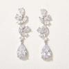 imageSWEEETV Bridal Wedding Earrings for Brides BridesmaidesMarquise Teardrop Earrings for Women Cubic Zirconia Drop and Dangle Earrings for Prom or PageantJewelrySilver