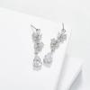 imageSWEEETV Bridal Wedding Earrings for Brides BridesmaidesMarquise Teardrop Earrings for Women Cubic Zirconia Drop and Dangle Earrings for Prom or PageantJewelrySilver
