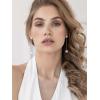 imageSWEETV 14K Gold Plated Long Pearl Drop Dangle Earrings for Women Tassel Chain Baroque Pearl Wedding Bridal Earrings for Brides Bridesmaids Prom Jewelry Gifts09SilverBall