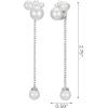 imageSWEETV 14K Gold Plated Long Pearl Drop Dangle Earrings for Women Tassel Chain Baroque Pearl Wedding Bridal Earrings for Brides Bridesmaids Prom Jewelry Gifts11Silver