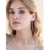 imageSWEETV 14K Gold Plated Long Pearl Drop Dangle Earrings for Women Tassel Chain Baroque Pearl Wedding Bridal Earrings for Brides Bridesmaids Prom Jewelry Gifts10GoldTassel