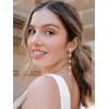 imageSWEETV 14K Gold Plated Long Pearl Drop Dangle Earrings for Women Tassel Chain Baroque Pearl Wedding Bridal Earrings for Brides Bridesmaids Prom Jewelry Gifts02SilverBaroque Pearls