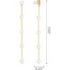 imageSWEETV 14K Gold Plated Long Pearl Drop Dangle Earrings for Women Tassel Chain Baroque Pearl Wedding Bridal Earrings for Brides Bridesmaids Prom Jewelry Gifts03GoldRound Pearls