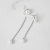 imageSWEETV 14K Gold Plated Long Pearl Drop Dangle Earrings for Women Tassel Chain Baroque Pearl Wedding Bridal Earrings for Brides Bridesmaids Prom Jewelry Gifts11Silver