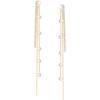 imageSWEETV 14K Gold Plated Long Pearl Drop Dangle Earrings for Women Tassel Chain Baroque Pearl Wedding Bridal Earrings for Brides Bridesmaids Prom Jewelry Gifts10GoldTassel
