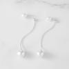 imageSWEETV 14K Gold Plated Long Pearl Drop Dangle Earrings for Women Tassel Chain Baroque Pearl Wedding Bridal Earrings for Brides Bridesmaids Prom Jewelry Gifts09SilverBall