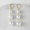 imageSWEETV 14K Gold Plated Long Pearl Drop Dangle Earrings for Women Tassel Chain Baroque Pearl Wedding Bridal Earrings for Brides Bridesmaids Prom Jewelry Gifts04GoldHuggie
