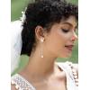 imageSWEETV 14K Gold Plated Long Pearl Drop Dangle Earrings for Women Tassel Chain Baroque Pearl Wedding Bridal Earrings for Brides Bridesmaids Prom Jewelry Gifts11Silver