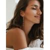 imageSWEETV 14K Gold Plated Long Pearl Drop Dangle Earrings for Women Tassel Chain Baroque Pearl Wedding Bridal Earrings for Brides Bridesmaids Prom Jewelry Gifts10GoldTassel