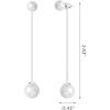imageSWEETV 14K Gold Plated Long Pearl Drop Dangle Earrings for Women Tassel Chain Baroque Pearl Wedding Bridal Earrings for Brides Bridesmaids Prom Jewelry Gifts09SilverBall