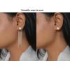 imageSWEETV 14K Gold Plated Long Pearl Drop Dangle Earrings for Women Tassel Chain Baroque Pearl Wedding Bridal Earrings for Brides Bridesmaids Prom Jewelry Gifts12Silver