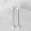 imageSWEETV 14K Gold Plated Long Pearl Drop Dangle Earrings for Women Tassel Chain Baroque Pearl Wedding Bridal Earrings for Brides Bridesmaids Prom Jewelry Gifts11Silver