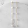 imageSWEETV 14K Gold Plated Long Pearl Drop Dangle Earrings for Women Tassel Chain Baroque Pearl Wedding Bridal Earrings for Brides Bridesmaids Prom Jewelry Gifts03GoldRound Pearls