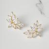 imageSWEETV Bridal Wedding Earrings for Brides Bridesmaid Marquise Cubic Zirconia Rhinestone Cluster Earrings for Women PromGold