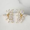 imageSWEETV Bridal Wedding Earrings for Brides Bridesmaid Marquise Cubic Zirconia Rhinestone Cluster Earrings for Women PromGold