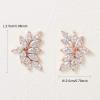 imageSWEETV Bridal Wedding Earrings for Brides Bridesmaid Marquise Cubic Zirconia Rhinestone Cluster Earrings for Women PromRose Gold