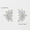 imageSWEETV Bridal Wedding Earrings for Brides Bridesmaid Marquise Cubic Zirconia Rhinestone Cluster Earrings for Women PromSilver