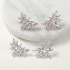 imageSWEETV Bridal Wedding Earrings for Brides Bridesmaid Marquise Cubic Zirconia Rhinestone Cluster Earrings for Women PromSilver