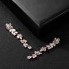 imageSWEETV Cubic Zirconia Bridal Earrings for Women Brides Crystal Chandelier Wedding Drop Earrings for Prom or Pageant02Rose Gold