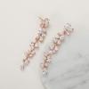 imageSWEETV Cubic Zirconia Bridal Earrings for Women Brides Crystal Chandelier Wedding Drop Earrings for Prom or Pageant02Rose Gold