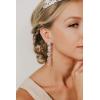 imageSWEETV Cubic Zirconia Bridal Earrings for Women Brides Crystal Chandelier Wedding Drop Earrings for Prom or Pageant02Rose Gold