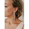 imageSWEETV Cubic Zirconia Bridal Earrings for Women Brides Crystal Chandelier Wedding Drop Earrings for Prom or Pageant02Rose Gold