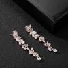 imageSWEETV Cubic Zirconia Bridal Earrings for Women Brides Crystal Chandelier Wedding Drop Earrings for Prom or Pageant02Rose Gold