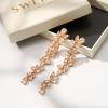 imageSWEETV Cubic Zirconia Bridal Earrings for Women Brides Crystal Chandelier Wedding Drop Earrings for Prom or Pageant06Champagne