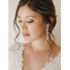 imageSWEETV Cubic Zirconia Bridal Earrings for Women Brides Crystal Chandelier Wedding Drop Earrings for Prom or PageantGold