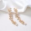 imageSWEETV Cubic Zirconia Bridal Earrings for Women Brides Crystal Chandelier Wedding Drop Earrings for Prom or PageantGold