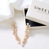 imageSWEETV Cubic Zirconia Bridal Earrings for Women Brides Crystal Chandelier Wedding Drop Earrings for Prom or PageantGold