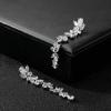 imageSWEETV Cubic Zirconia Bridal Earrings for Women Brides Crystal Chandelier Wedding Drop Earrings for Prom or PageantSilver