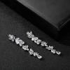 imageSWEETV Cubic Zirconia Bridal Earrings for Women Brides Crystal Chandelier Wedding Drop Earrings for Prom or PageantSilver