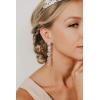imageSWEETV Cubic Zirconia Bridal Earrings for Women Brides Crystal Chandelier Wedding Drop Earrings for Prom or PageantSilver