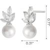 imageSWEETV Cubic Zirconia Pearl Drop Wedding Earrings for Brides Ivory Bridal Pearl Earrings for Bridesmaid Jewelry Gift07Style 8