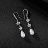 imageSWEETV Cubic Zirconia Pearl Drop Wedding Earrings for Brides Ivory Bridal Pearl Earrings for Bridesmaid Jewelry Gift09Style 9